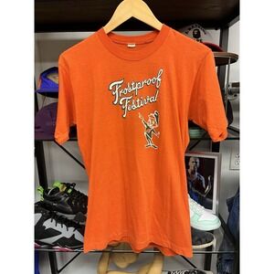 Vintage 80s Frostproof Festival Florida Double Sided Orange T Shirt Size Large